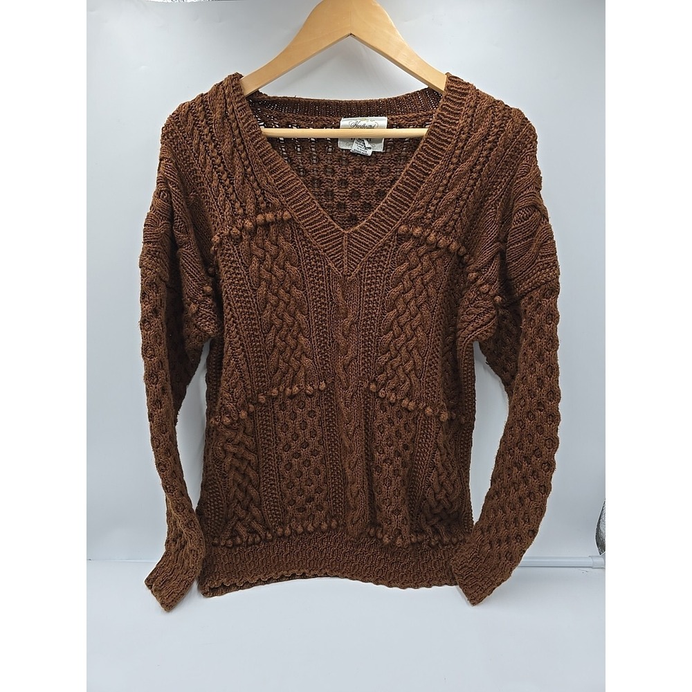 Cie Internationale Express Hand‎ Knitted Chunky XS Colonial Fall Sweater Cottage - Picture 6 of 16